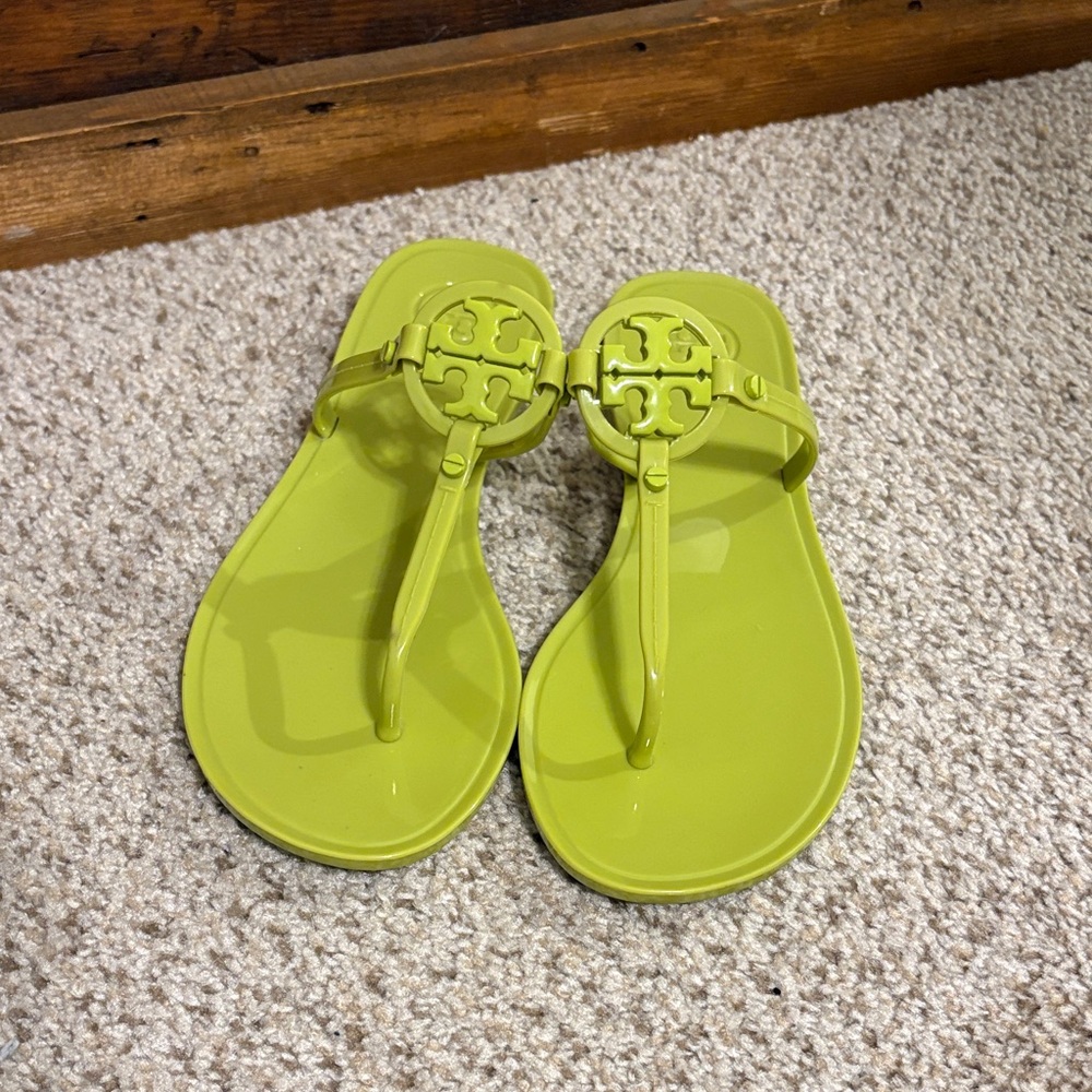 Tory Burch Mini Miller Jelly Lime Green Thong Sandals